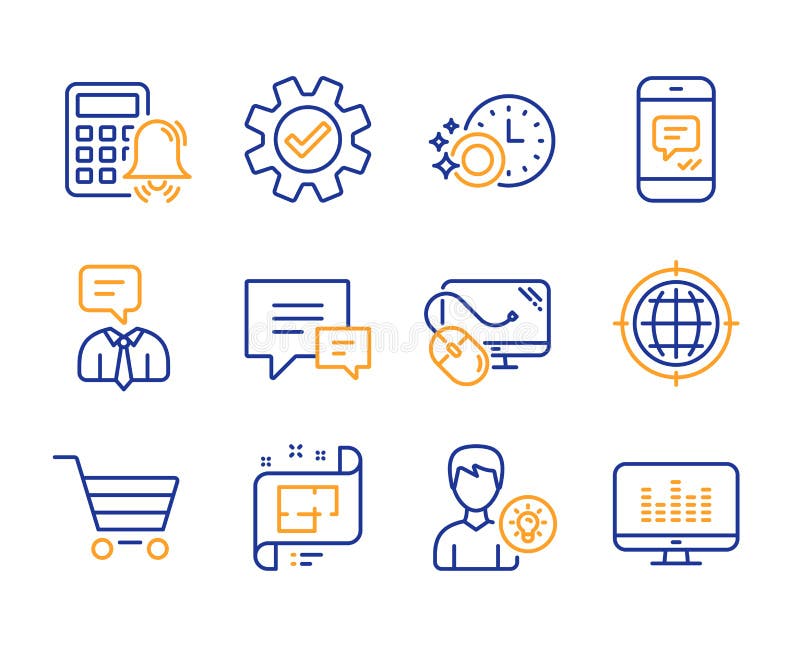 Computer mouse, Comment and Market sale icons set. Person idea, Message and Seo internet signs. Vector stock illustration Computer mouse, Comment and Market sale icons set. Person idea, Message and Seo internet signs. Vector stock illustration