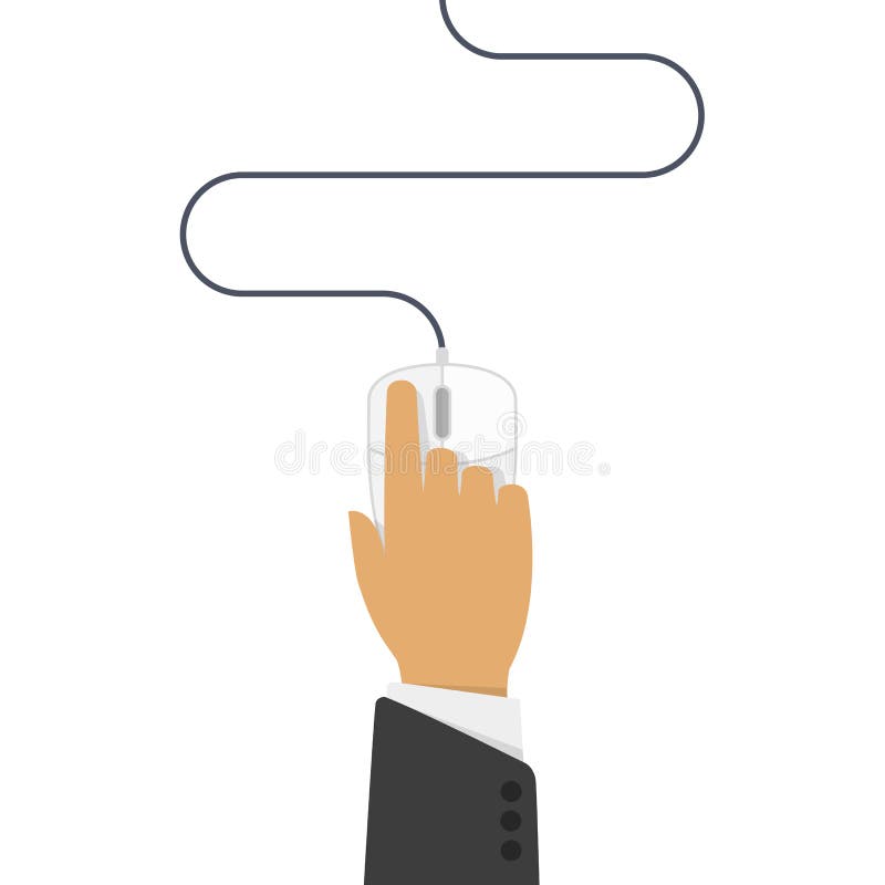 Computer mouse in hand royalty free illustration
