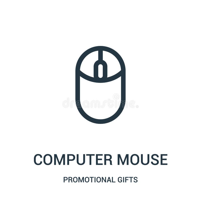 computer mouse icon vector from promotional gifts collection. Thin line computer mouse outline icon vector illustration. Linear royalty free illustration computer mouse icon vector from promotional gifts collection. Thin line computer mouse outline icon vector illustration. Linear royalty free illustration