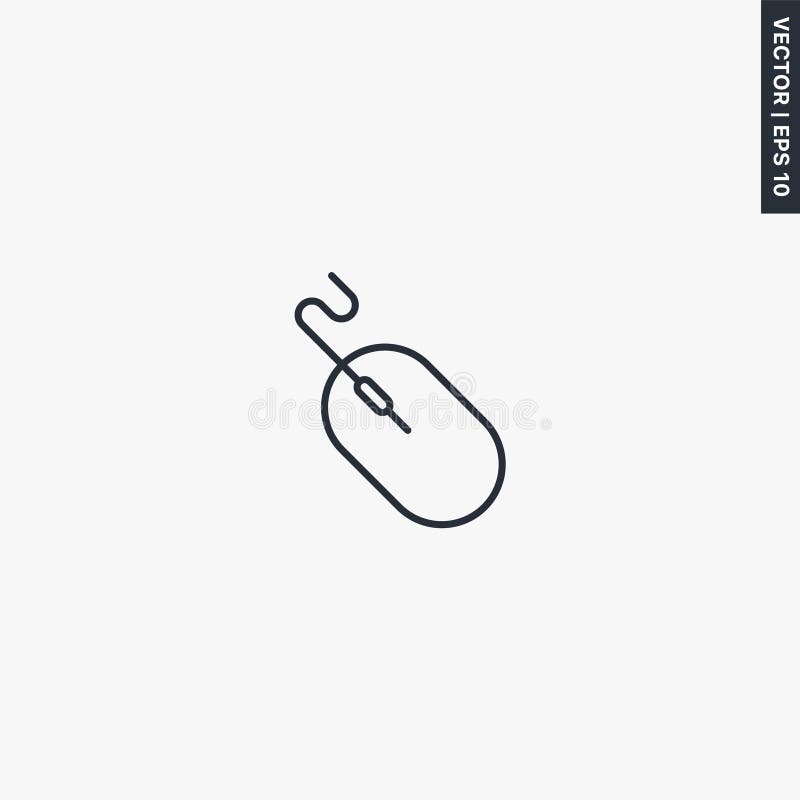 Computer mouse, linear style sign for mobile concept and web design royalty free illustration