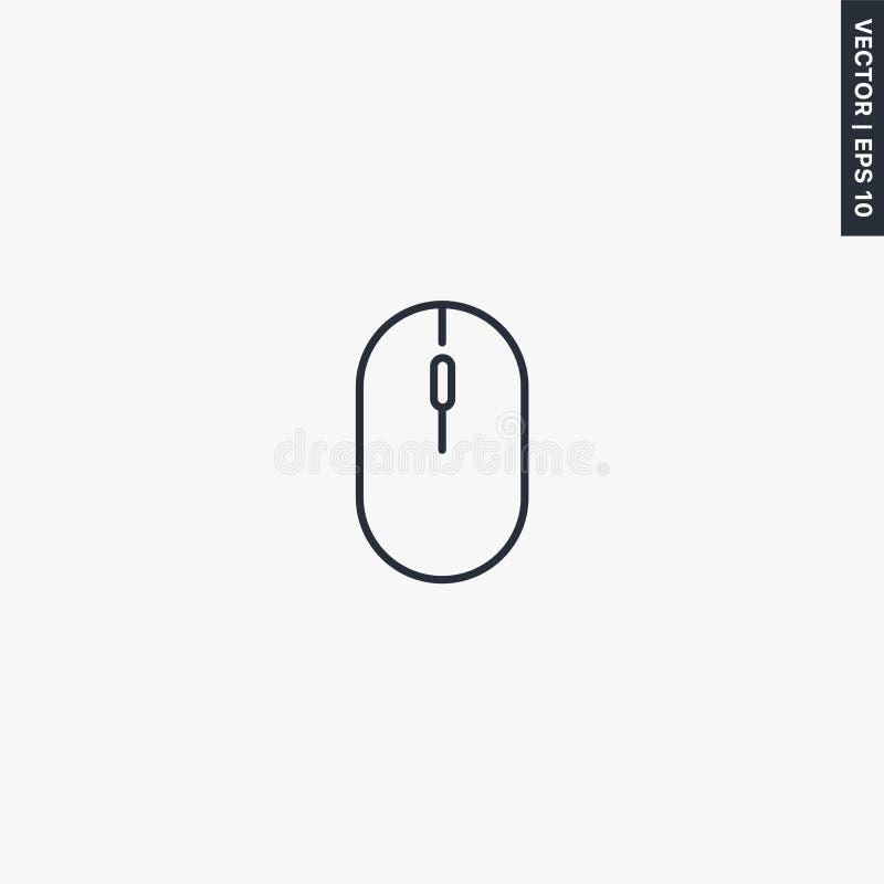 Computer mouse, linear style sign for mobile concept and web design stock illustration