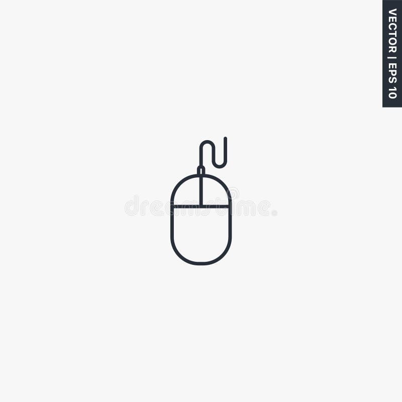 Computer mouse, linear style sign for mobile concept and web design vector illustration
