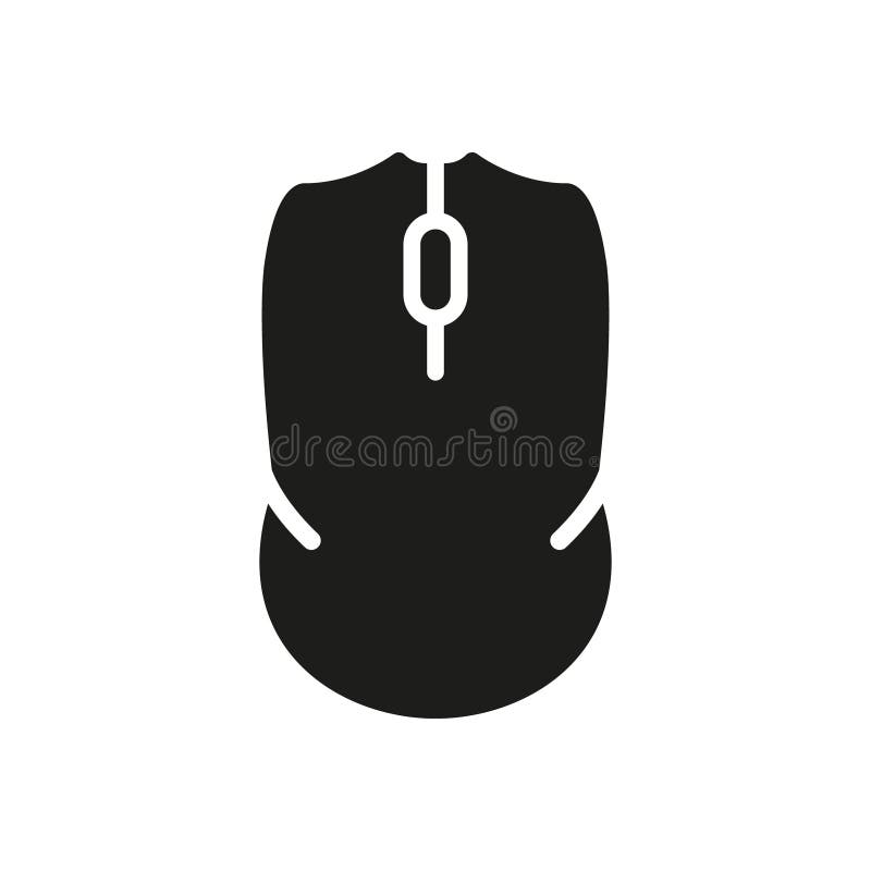 Computer Mouse Silhouette Icon. Wireless Technology Computer Equipment