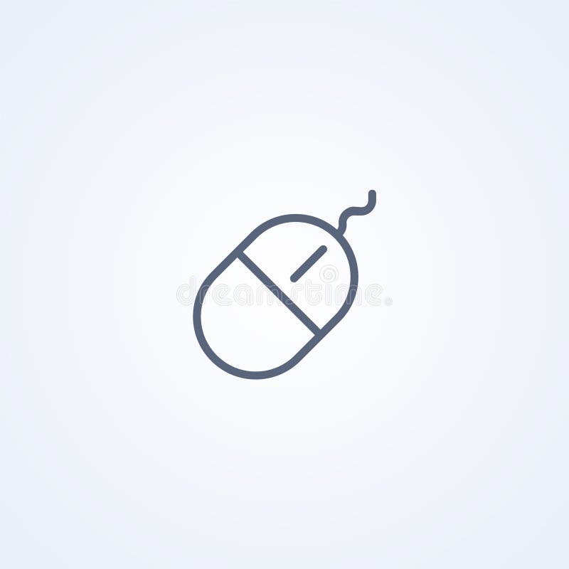 Computer mouse, vector best gray line icon vector illustration