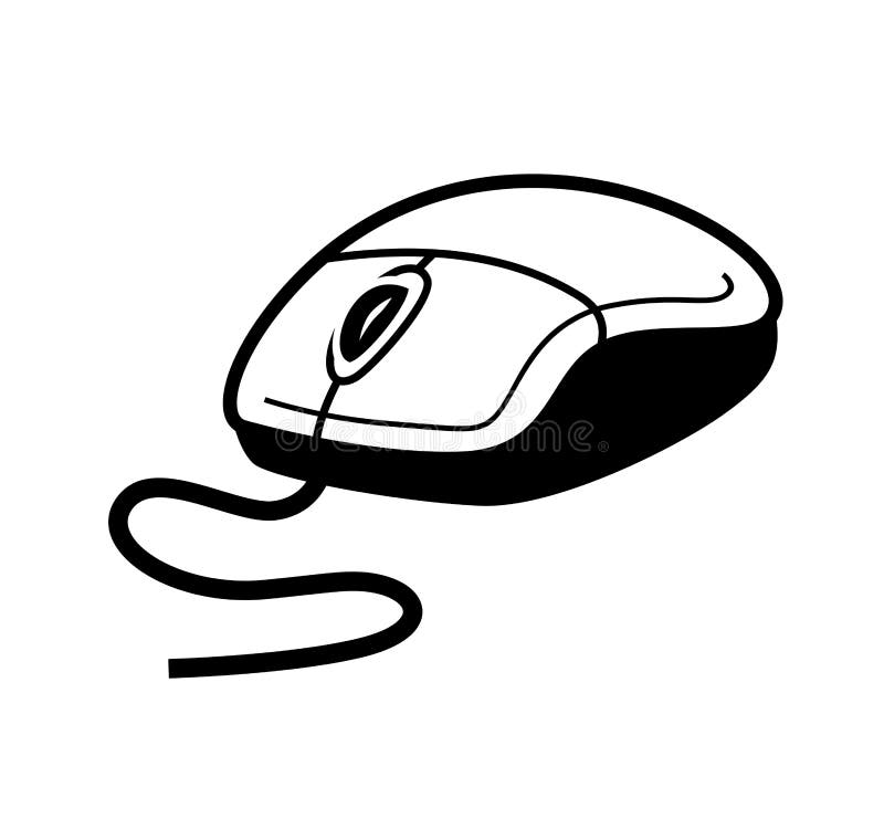 computer mouse clip art black and white