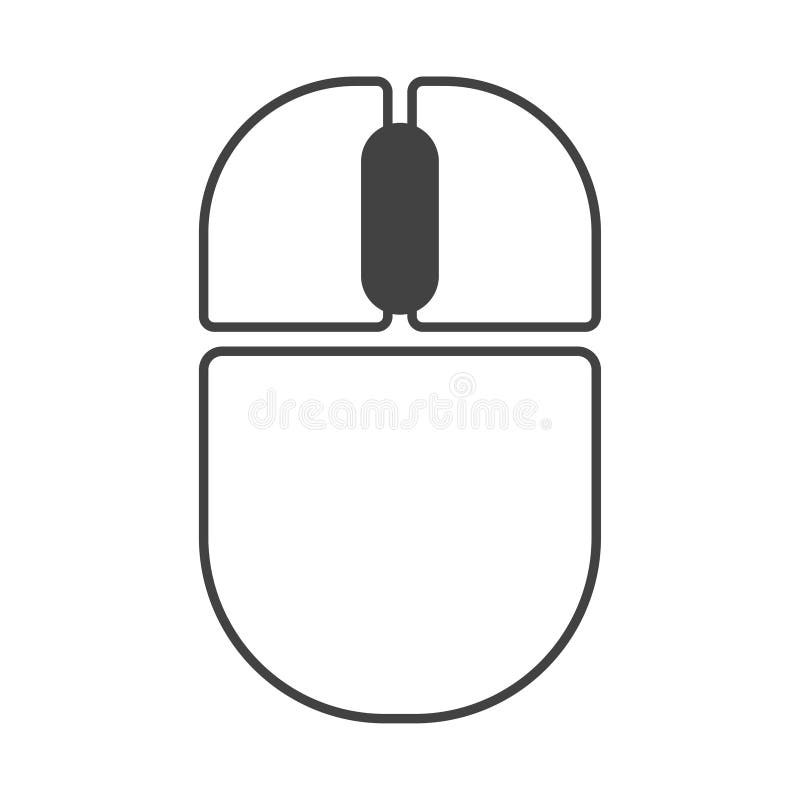 Computer mouse wheel button click outline icon