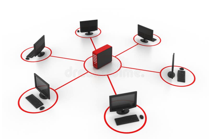 Computer network in white background