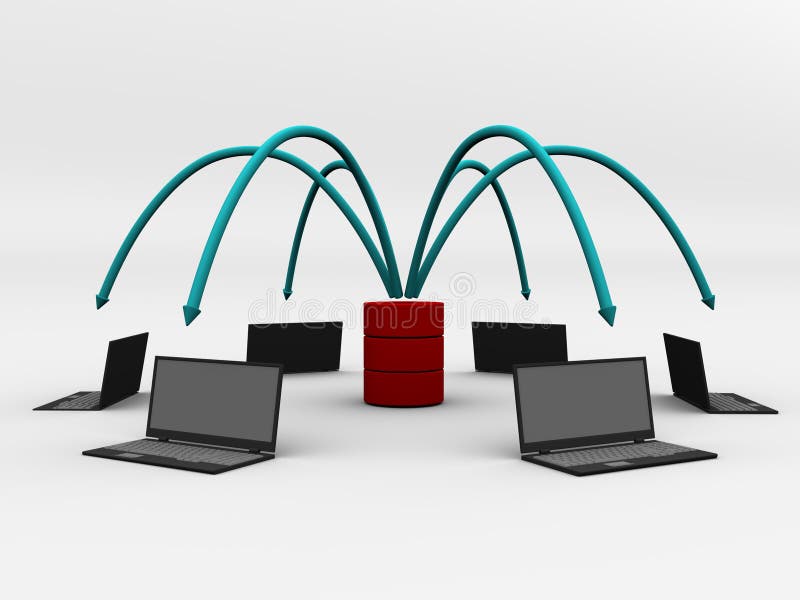 Computer network in digital design stock illustration