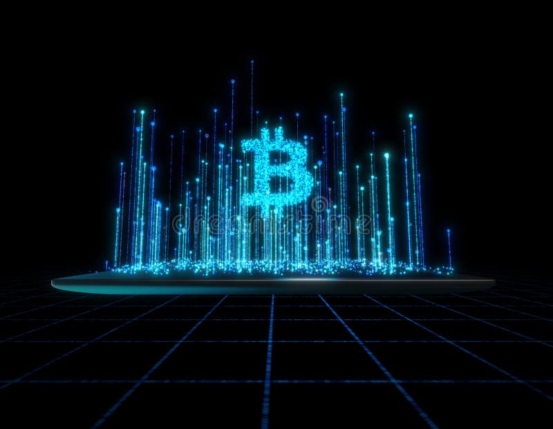 Computer Network Digital Technology, Financial Data Transmission, Bitcoin, Internet Finance stock illustration