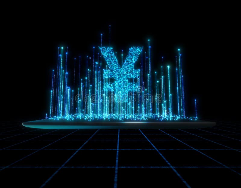 Computer Network Digital Technology, Financial Data Transmission, RMB, Internet Finance vector illustration