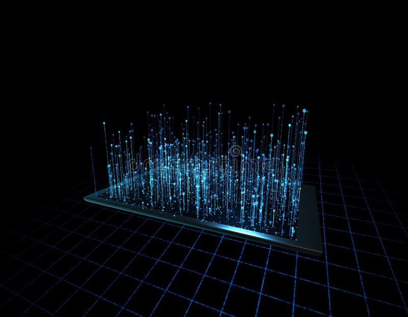 Computer network digital technology, intelligent network and digital analysis, big data transmission and storage vector illustration