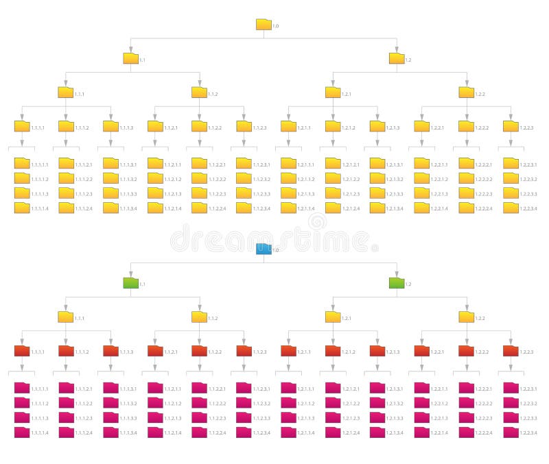 Computer Network File Folder Organization Structure Flowchart Vector