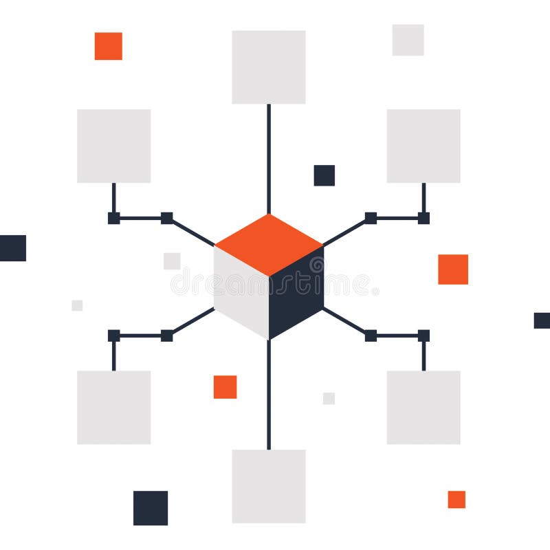 Computer Network flat web icon Concept stock abbildung