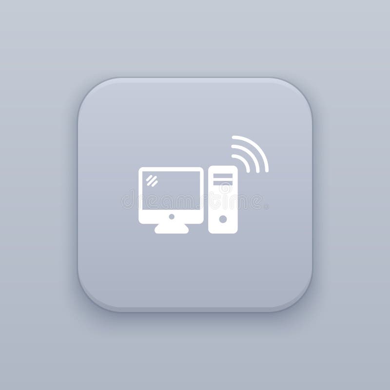 Computer network gray vector button with white icon royalty free illustration