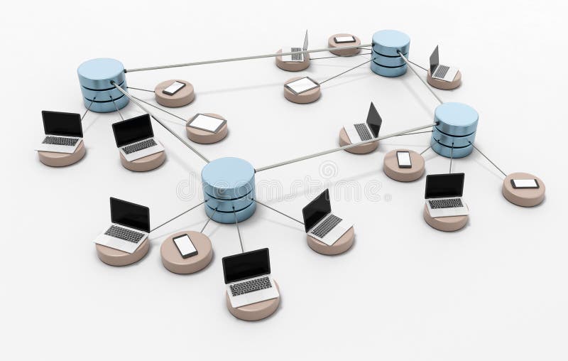 Computer Network Illustration stock illustration