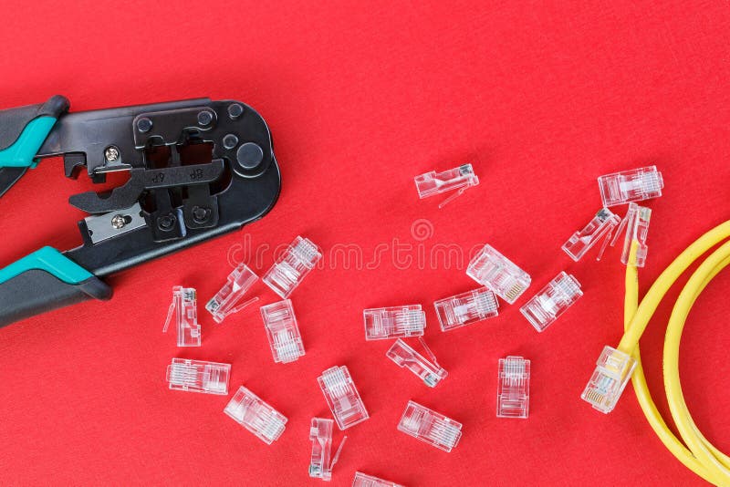 Crimper, Connectors ,rj45 and Cable for Build and Repair Lan