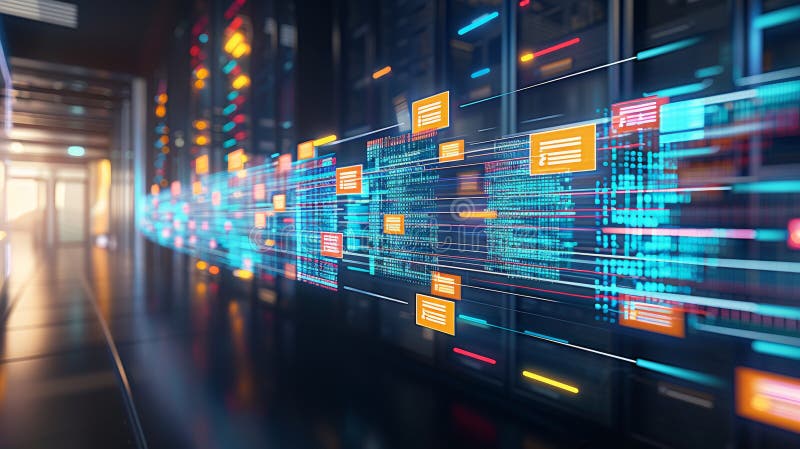 A computer network with stock image