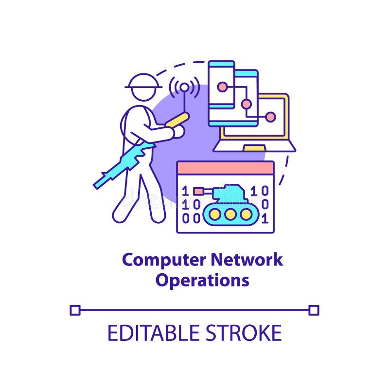 Computer network operations concept icon stock vector illustration of