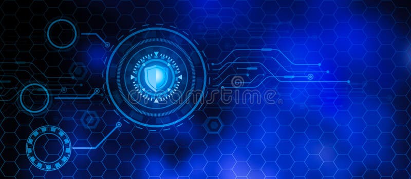Computer network security protect and secure your data concept stock illustration