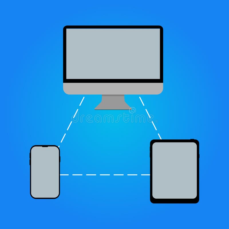 computer phone tablet linked to one another stock illustration computer phone tablet linked to one another stock illustration