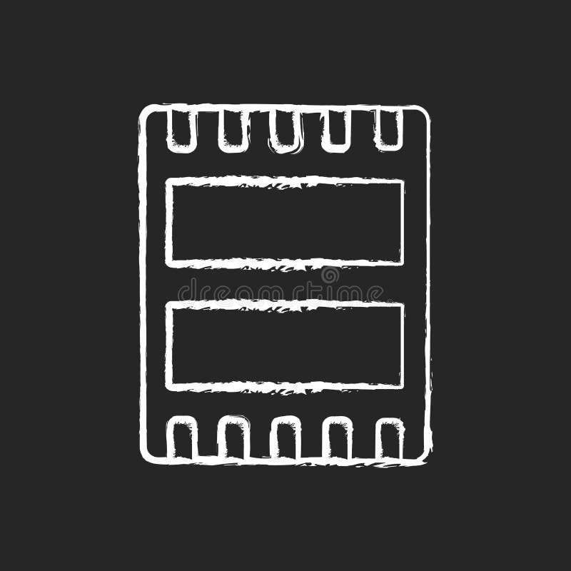 Computer port chalk white icon on black background stock illustration