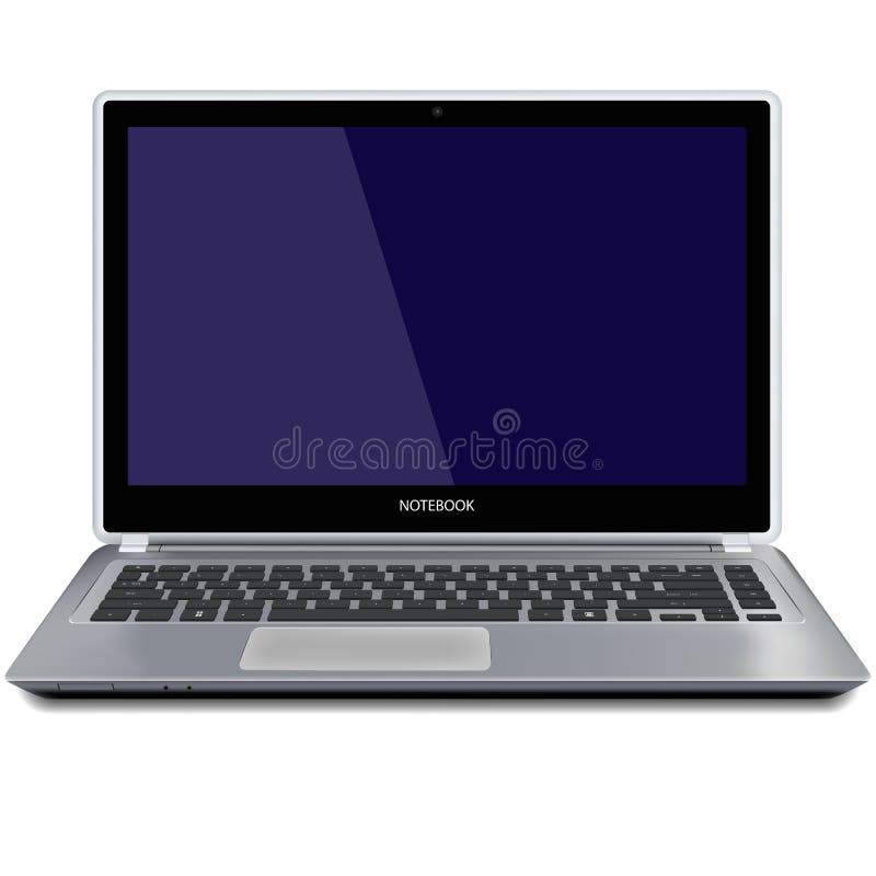 Computer portatile con lo schermo in bianco illustrazione di stock