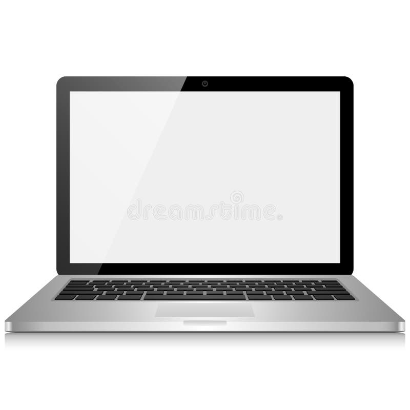 Computer portatile con lo schermo in bianco
