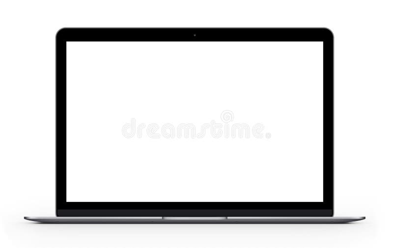 Computer portatile con lo schermo di computer in bianco Modello di vista frontale royalty illustrazione gratis Computer portatile con lo schermo di computer in bianco Modello di vista frontale royalty illustrazione gratis