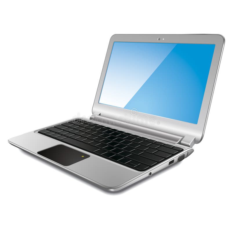 Computer Portatile Moderno, Illustrazione Di Vettore Illustrazione