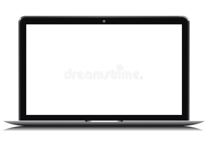 Computer portatile nero con il monitor bianco - vettore royalty illustrazione gratis