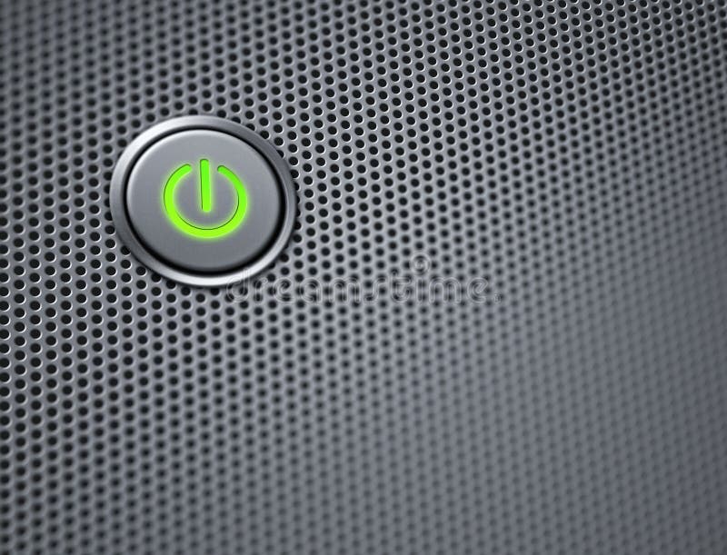Computer power button on closeup royalty free stock image Computer power button on closeup royalty free stock image
