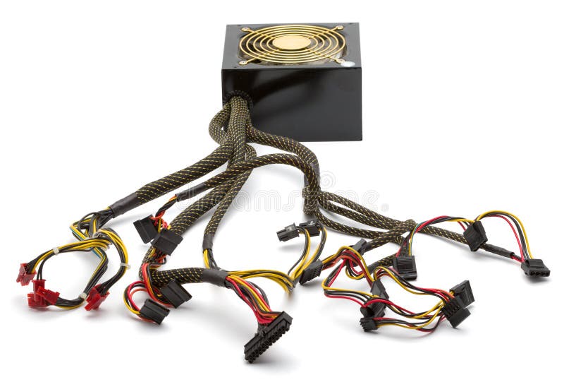 Computer Power Supply with Cables Stock Image Image of wires