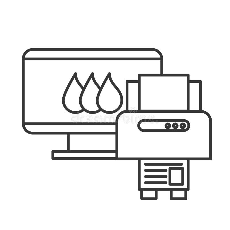 Computer and printer devices graphic design tool vector illustration Computer and printer devices graphic design tool vector illustration