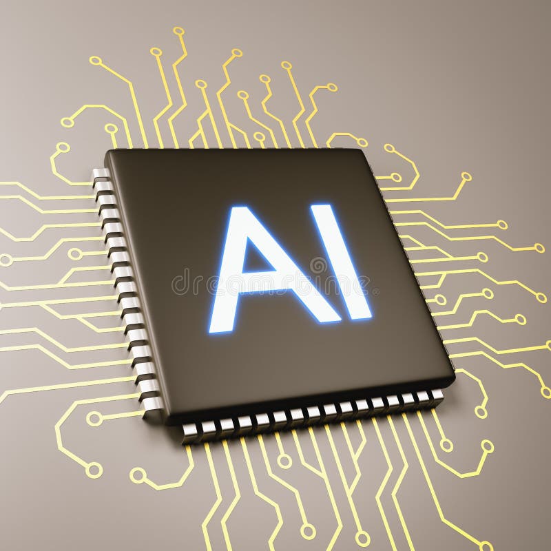 Computer Processor Artificial Intelligence Concept stock illustration
