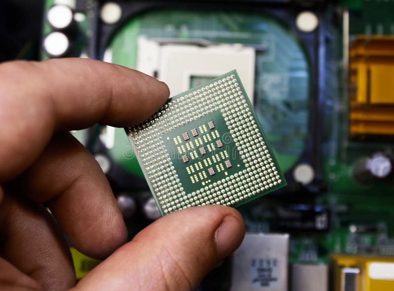 Computer processor chip. royalty free stock photo