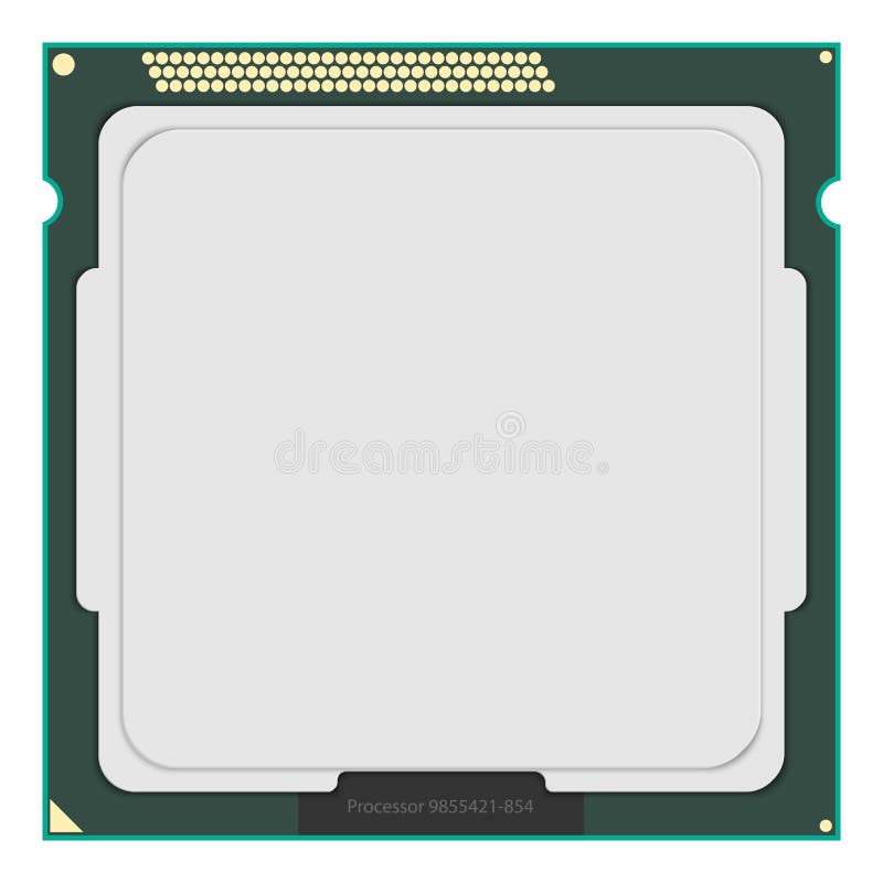 Computer Processor. Electronic Chip. vector illustration