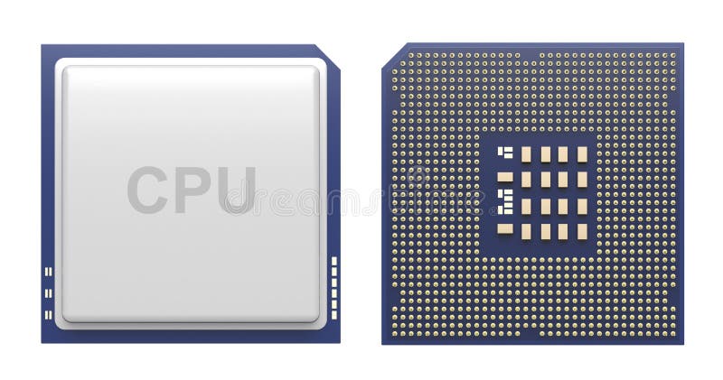 Computer processor isolated on white royalty free illustration