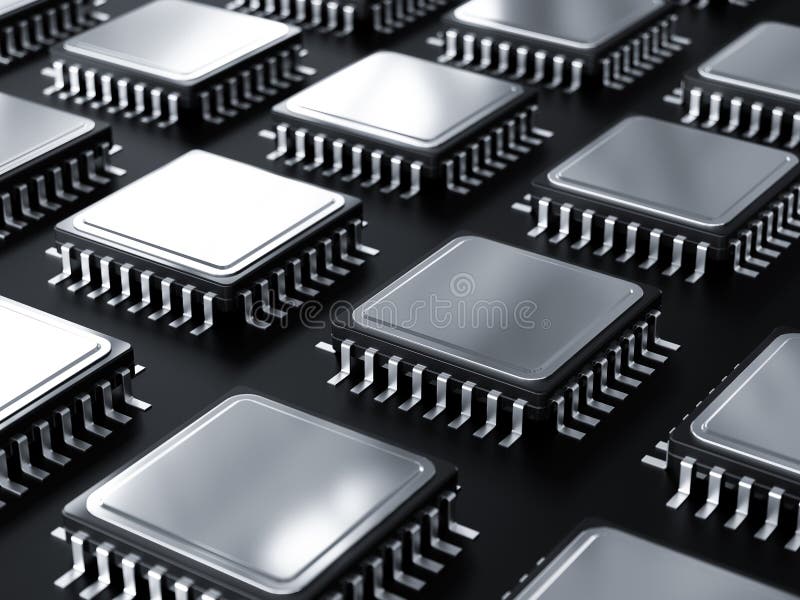 Computer processor raw stock illustration