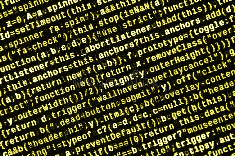 Computer Program Preview. Programming Code Typing Stock Photo - Image ...