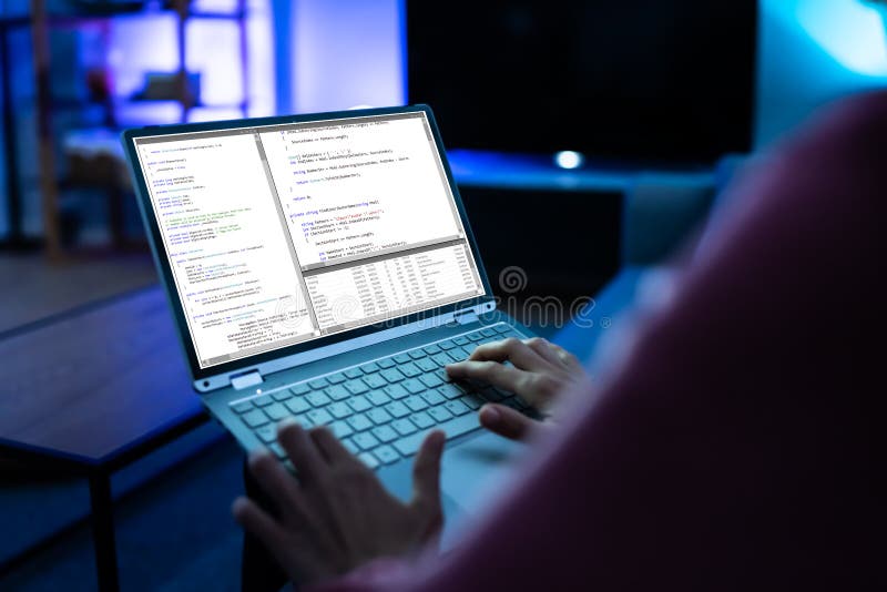 Computer Programmer Using Development Software royalty free stock photos