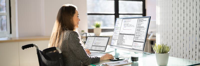 Computer Programmer Writing Program Code On Computer. In Office. Coding software development programming program code stock images, royalty-free photos and pictures