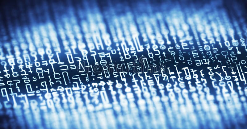 Computer Programming generative image in blue stock illustration
