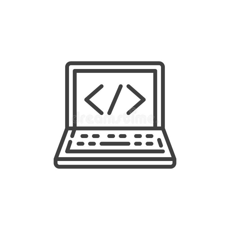 Computer Programming line icon royalty free illustration