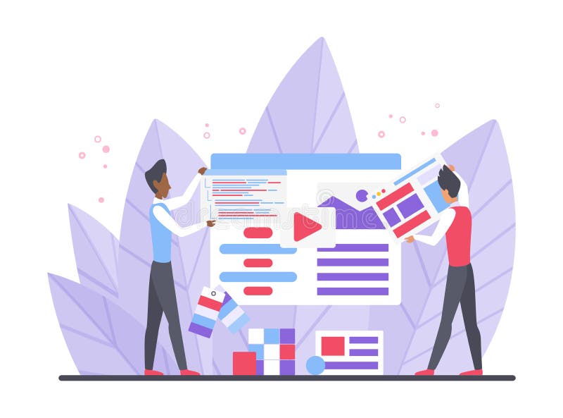 Computer programming web designer coding stock illustration