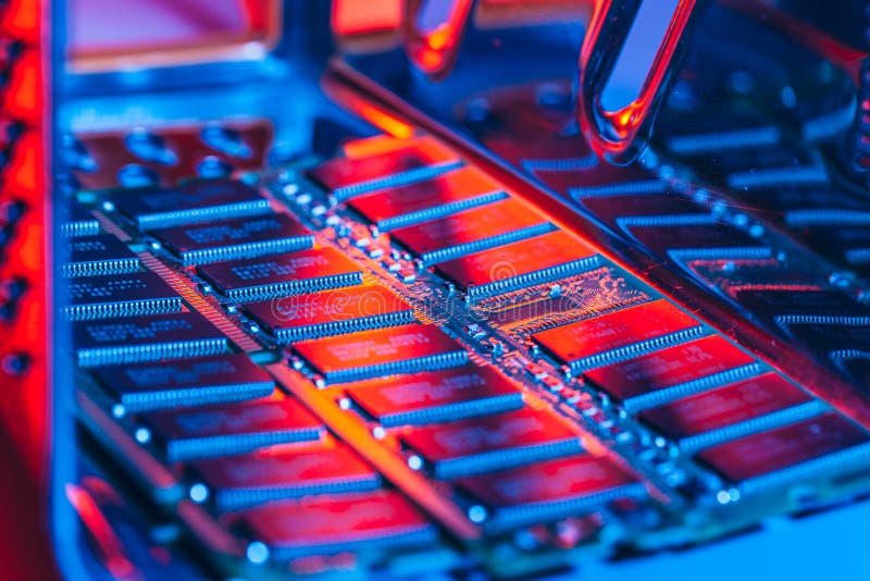 Computer random access memory RAM close up stock image