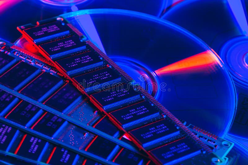 Computer random access memory RAM close up stock image