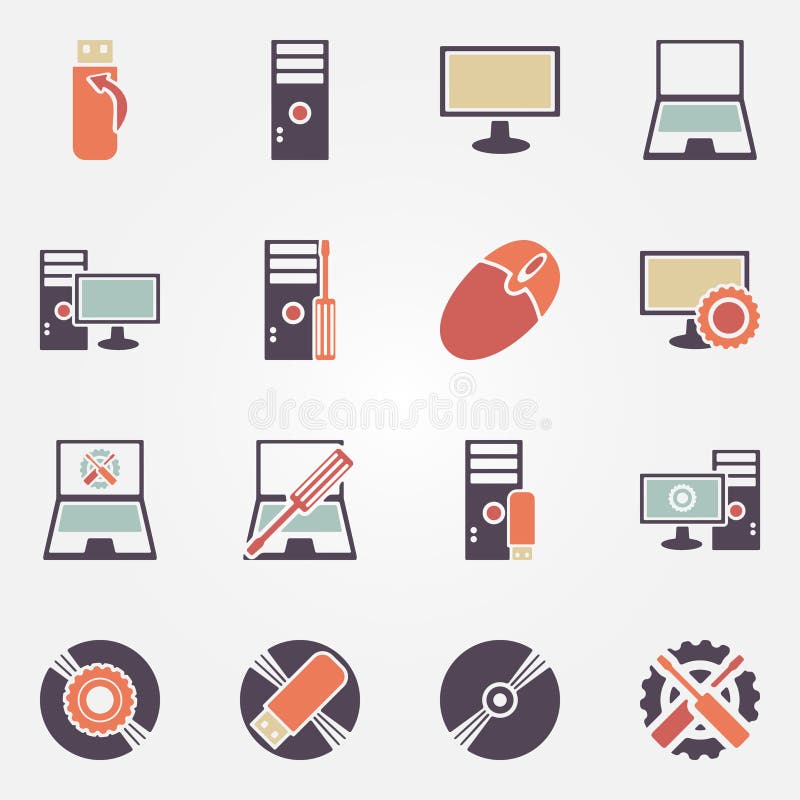 Computer repair icons stock illustration Computer repair icons stock illustration