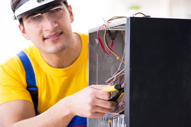 The Computer Repair Technician Repairing Hardware Stock Image Image