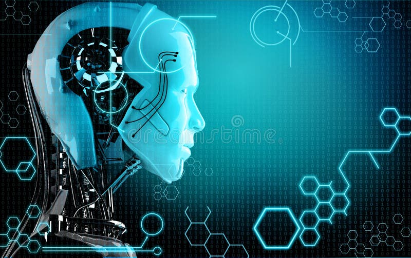 Computer Robot background stock illustration