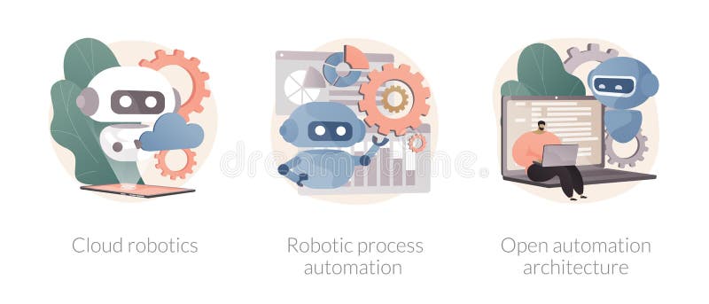 Computer science abstract concept vector illustrations. stock illustration
